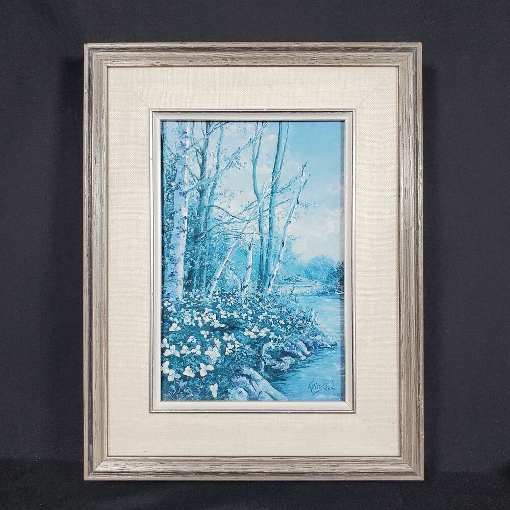 Signed Print James L. Keirstead “Trilliums” Oil Painting | 1990 Canadian Land